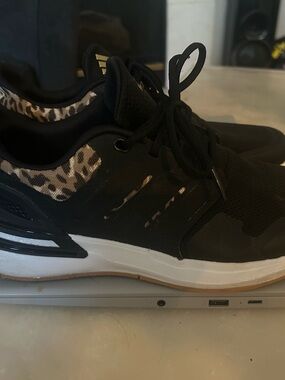 Women’s Black Adidas Athletic Sneakers with Leopard Print